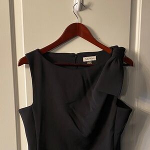 Calvin Klein One-Shoulder Dress with Bow